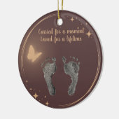 クリスマスカスタムベビー足プリント蝶 セラミックオーナメント (左)