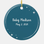 クリスマスカスタムベビー足プリント蝶 セラミックオーナメント (裏面)