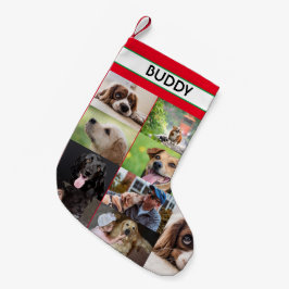 クリスマスカスタムペット名写真パーソナライズされた犬 スモールクリスマスストッキング
