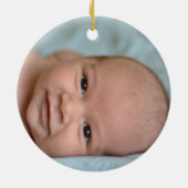 クリスマスカスタムユニコーン写真ピンクかわいい女の子 セラミックオーナメント (裏面)