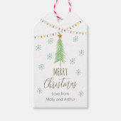 クリスマスカスタムラベル付きクリスマスイラストレーション ギフトタグ (正面)