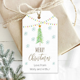 クリスマスカスタムラベル付きクリスマスイラストレーション ギフトタグ
