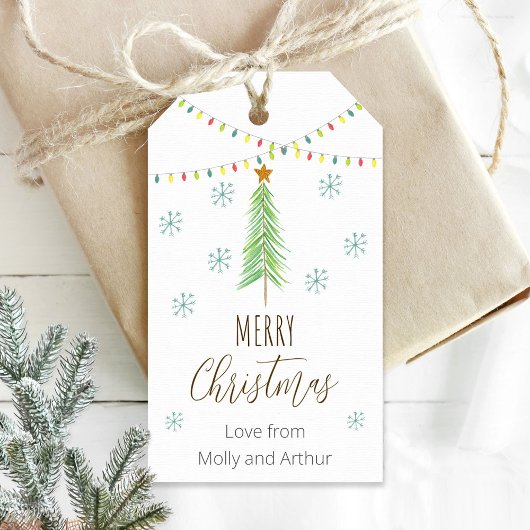 クリスマスカスタムラベル付きクリスマスイラストレーション ギフトタグ