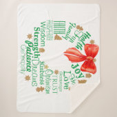 クリスマスカスタムリースの単語または名前 シェルパブランケット (正面)