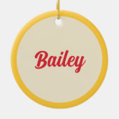 クリスマスカスタムリースドッグモダンかわいいペットの写真 セラミックオーナメント (裏面)