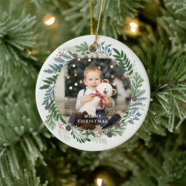 クリスマスカスタムリース2 – 写真 セラミックオーナメント