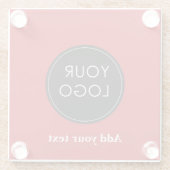 クリスマスカスタムレッドにビジネスロゴをアップロード ガラスコースター (裏面)