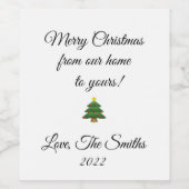 クリスマスカスタムワインボトルラベル ワインラベル (シングルラベル)