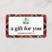 クリスマスカスタム休暇ロゴギフト証明書 名刺 (正面)