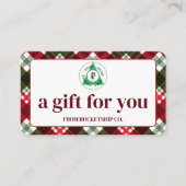 クリスマスカスタム休暇ロゴギフト証明書 名刺 (正面)