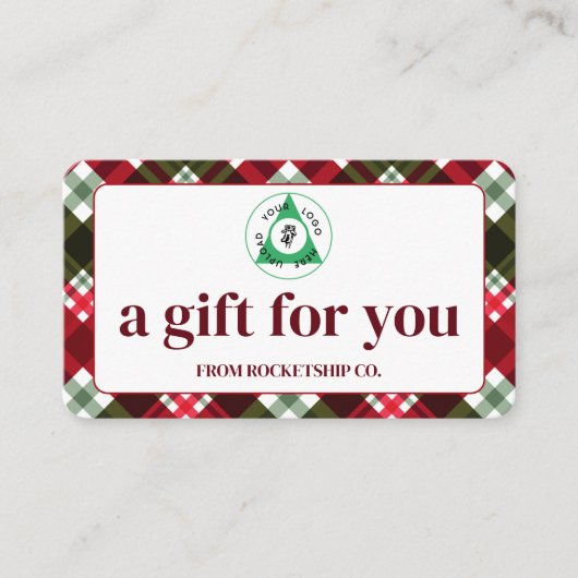 クリスマスカスタム休暇ロゴギフト証明書 名刺 (正面)