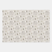 クリスマスカスタム写真の家族の名前 ラッピングペーパーシート (正面)