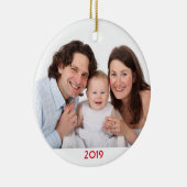 クリスマスカスタム写真テンプレートファミリー2019 クール年 セラミックオーナメント (右)
