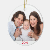 クリスマスカスタム写真テンプレートファミリー2019 クール年 セラミックオーナメント (左)