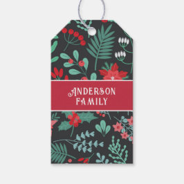 クリスマスカスタム名花柄 ギフトタグ