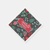 クリスマスカスタム名花柄 スタンダードカクテルナプキン (角)