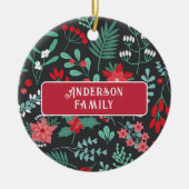 クリスマスカスタム名花柄 セラミックオーナメント (正面)