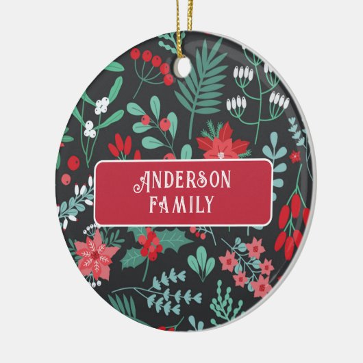 クリスマスカスタム名花柄 セラミックオーナメント (左)