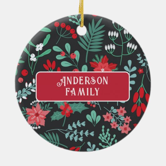 クリスマスカスタム名花柄 セラミックオーナメント (裏面)