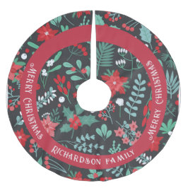 クリスマスカスタム名花柄 ブラッシュドポリエステルツリースカート