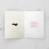 クリスマスカスタム家族の写真素朴緑の折り畳み カード (内部)