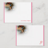 クリスマスカスタム手書きスクリプトモノグラムテンプレート ノートカード (正面/裏面)