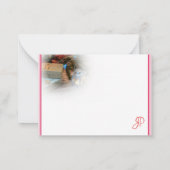 クリスマスカスタム手書きスクリプトモノグラムテンプレート ノートカード (裏面)