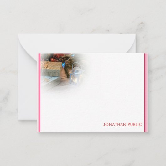 クリスマスカスタム手書きスクリプトモノグラムテンプレート ノートカード (正面)