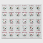 クリスマスカスタム文字とカスタム写真 ラッピングペーパー (フラット)