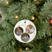 クリスマスカスタム金ゴールドフォトファミリーテンプレート セラミックオーナメント