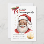 クリスマスカスタム魔法のお子様の名前サンタのコインの願い シーズンカード (正面)