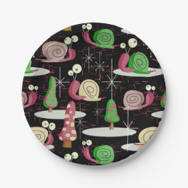 クリスマスカタツムリ – ミッドセンチュリーレトロ-- ペーパープレート