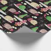 クリスマスカタツムリ – ミッドセンチュリーレトロ-- ラッピングペーパー (角)