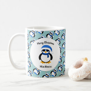 クリスマスカッコいいの冬のカワイペンギン コーヒーマグカップ