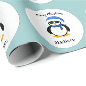 クリスマスカッコいいの冬のカワイペンギン ラッピングペーパー (ロールコーナー)