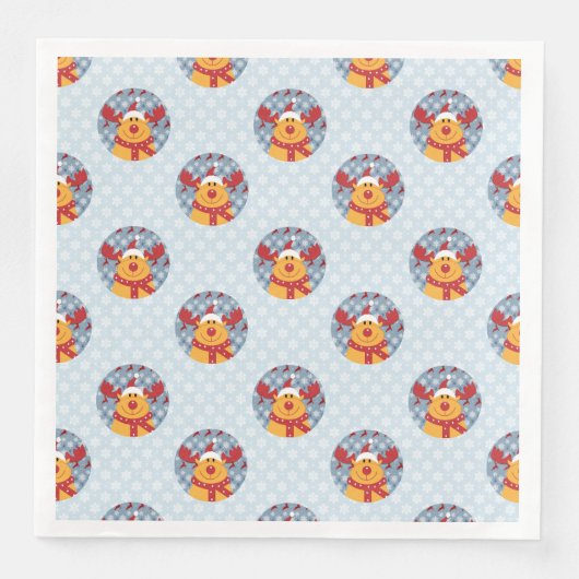 クリスマスカッコいいトナカイ紙ナプキン (正面)