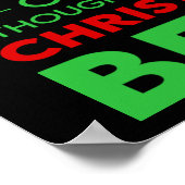 クリスマスカッコいいビール飲む冬のホリデーギフト ポスター (角)