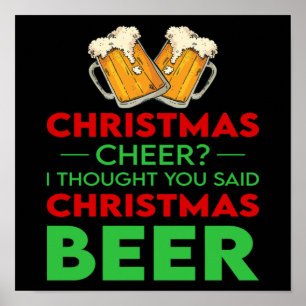 クリスマスカッコいいビール飲む冬のホリデーギフト ポスター