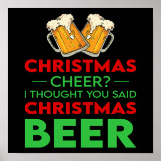 クリスマスカッコいいビール飲む冬のホリデーギフト ポスター