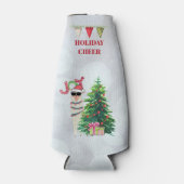 クリスマスカッコいいラマ |ジョイタイポグラフィ ボトルクーラー (正面)