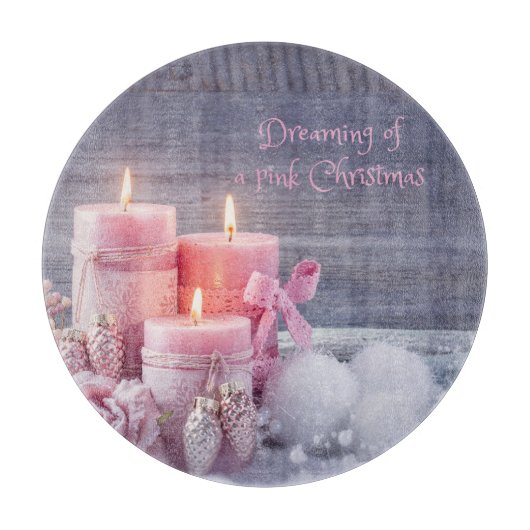 クリスマスカッティングボード、ピンクのクリスマス カッティングボード (正面)