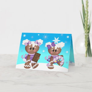 クリスマスカットおもしろいギンガーブレッドアイシングチョコレート シーズンカード