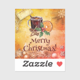 クリスマスカップオレンジホリーベリーシナモングリーティング シール