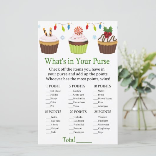 クリスマスカップケーキあなたの財布ゲームの中に何が (スタンド正面)