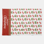 クリスマスカップケーキとキャンディー キッチンタオル (横)