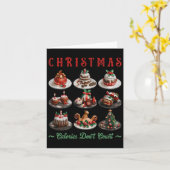 クリスマスカップケーキのクリスマスカロリーは健康をカウントしない カード (黄色い花)