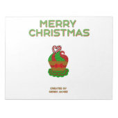 クリスマスカップケーキのメモ帳(27.9 cm x 21.6 cm) ノートパッド (正面)