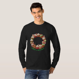 クリスマスカップケーキのリースTシャツ Tシャツ