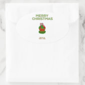 クリスマスカップケーキオーバルシール 楕円形シール (バッグ)