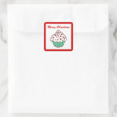 クリスマスカップケーキステッカー スクエアシール (バッグ)